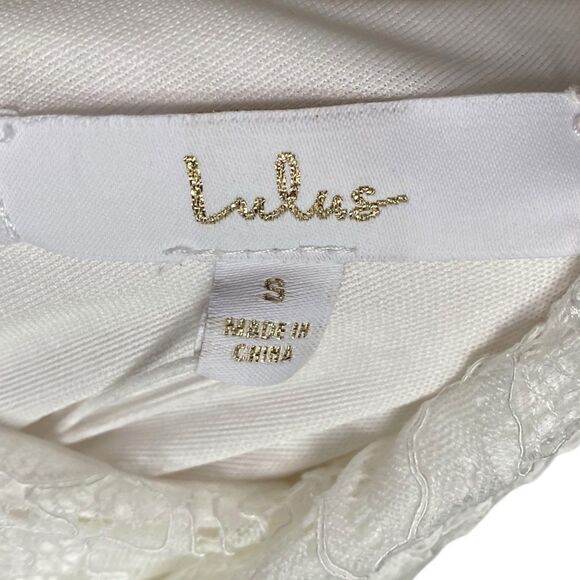 Lulus Flawless Extravagance Maxi Dress Womens Small White Boho Lace Wedding NWT - Picture 3 of 8